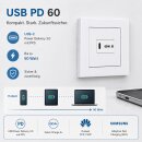 Jung Serie A USB Set Graphitschwarz Matt: USBPD60CSW...