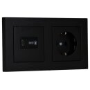 Jung Serie A USB Set Graphitschwarz Matt: USBPD60CSW...