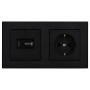 Jung Serie A USB Set Graphitschwarz Matt: USBPD60CSW...