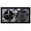 Jung Serie A USB Set Graphitschwarz Matt: USBPD60CSW USB-PD60-Ladegerät + A1569USBSWM Abdeckung + A1520BFSWM SCHUKO Steckdose + A5582BFSWM Rahmen 2-fach