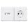 Jung Serie LS USB Set Schneeweiß Matt: USBPD60CWW USB-PD60-Ladegerät + LS1969USBWWM Abdeckung + LS1520WWM SCHUKO Steckdose + LS982WWM Rahmen 2-fach