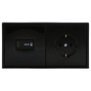Jung Serie LS USB Set Schwarz: USBPD60CSW...