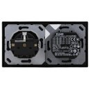 Jung Serie LS USB Set Graphitschwarz Matt: USBPD60CSW USB-PD60-Ladegerät + LS1969USBSWM Abdeckung + LS1520SWM SCHUKO Steckdose + LS982SWM Rahmen 2-fach