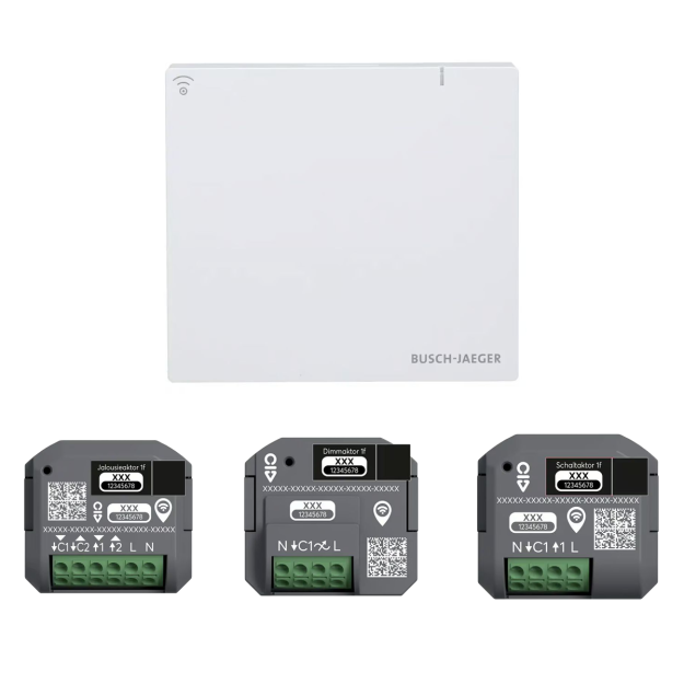 Busch-Jaeger free@home Komfort- & Sicherheits-Set: SAP.13-WL System Access Point 3.0 Wireless + 62851 U-WL Dimmaktor 1-fach + 62831-U-WL Jalousieaktor +  62811-U-WL Schaltaktor