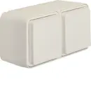 Hager WNC142B SCHUKO AP Doppelsteckdose waagerecht mit...