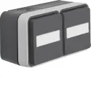 Hager WNC145 SCHUKO AP Doppelsteckdose waagerecht...