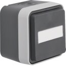 Hager WNC181 SCHUKO AP Steckdose mit Klappdeckel und Beschriftungsfeld AP W.1 IP55 Grau