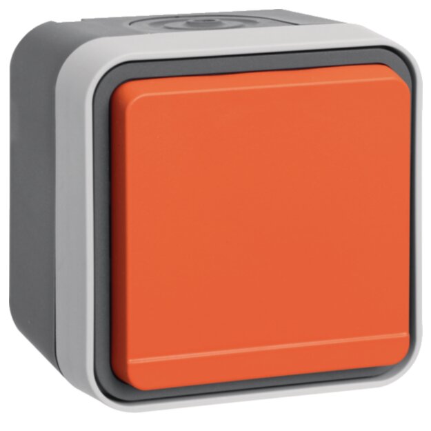 Hager WNC193 Steckdose SCHUKO mit Klappdeckel Orange W.1 Grau