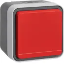 Hager WNC190 Steckdose SCHUKO mit Klappdeckel Rot W.1 Grau