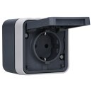 Hager WNC140 Aufputzsteckdose SCHUKO mit Klappdeckel W.1...