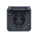 Hager WNC140 Aufputzsteckdose SCHUKO mit Klappdeckel W.1...