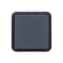 Hager WNC140 Aufputzsteckdose SCHUKO mit Klappdeckel W.1 Grau
