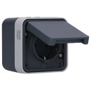 Hager WNC160 Steckdose SCHUKO AP mit Klappdeckel und...