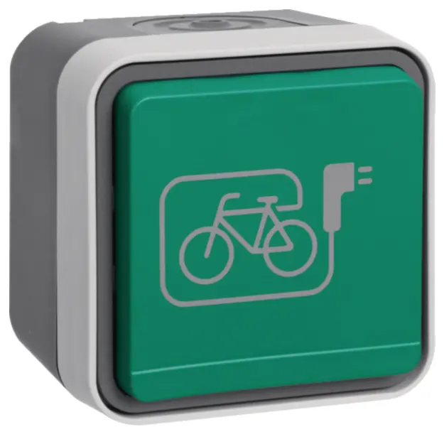 Hager WNC109 Steckdose m SK-S Grüner KD E-Bike W.1 Grau