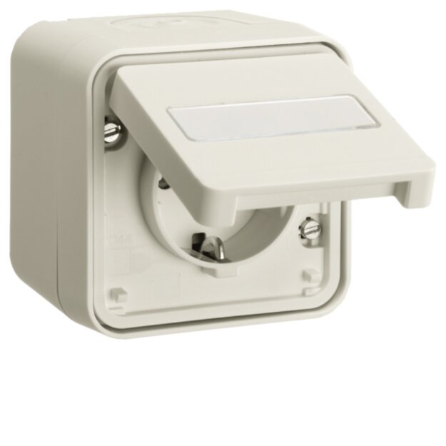 Hager WNC180B Steckdose SCHUKO mit Klappdeckel W.1 Polarweiß matt