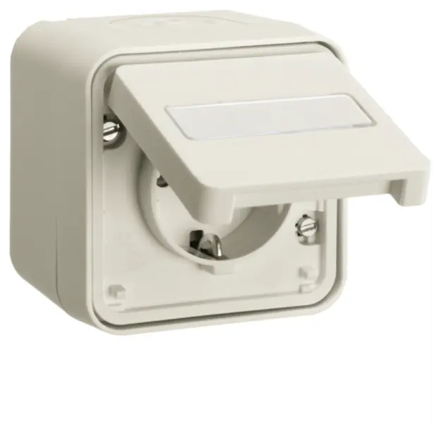 Hager WNC180B Steckdose SCHUKO mit Klappdeckel W.1 Polarweiß matt
