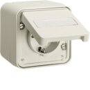 Hager WNC180B Steckdose SCHUKO mit Klappdeckel W.1 Polarweiß matt