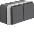 Hager WNC122 Steckdose SK-S 2-fach waagerecht mit...