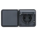 Hager WNC144 Aufputzsteckdose SCHUKO 2-fach waagerecht...