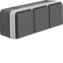 Hager WNC143 Aufputzsteckdose SCHUKO 3-fach waagerecht...