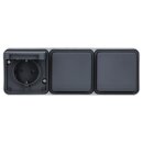 Hager WNC143 Aufputzsteckdose SCHUKO 3-fach waagerecht...
