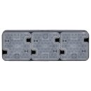 Hager WNC143 Aufputzsteckdose SCHUKO 3-fach waagerecht mit Klappdeckel W.1 Grau
