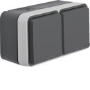 Hager WNC142 Aufputzsteckdose SCHUKO 2-fach waagerecht...