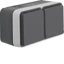 Hager WNC142 Aufputzsteckdose SCHUKO 2-fach waagerecht...