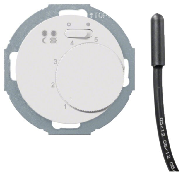 Hager WLN5034WG Fußbodentemperaturregler m Z-St ReKno u 2 Ln R.Cl Polarweiß