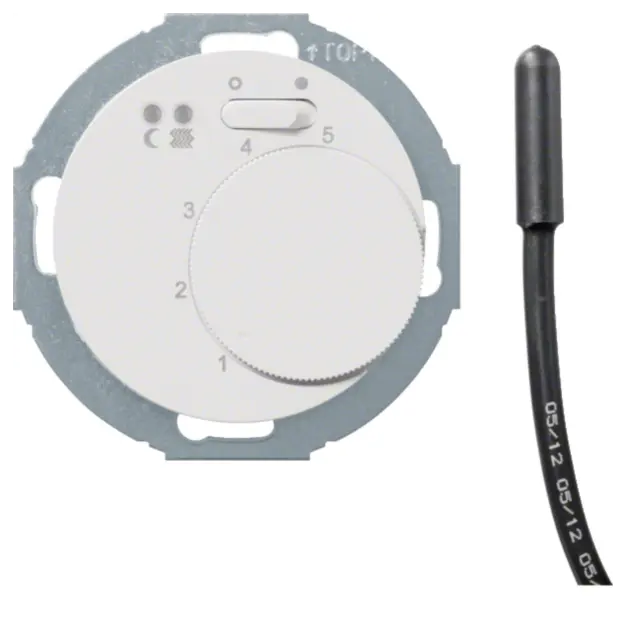 Hager WLN5034WG Fußbodentemperaturregler m Z-St ReKno u 2 Ln R.Cl Polarweiß