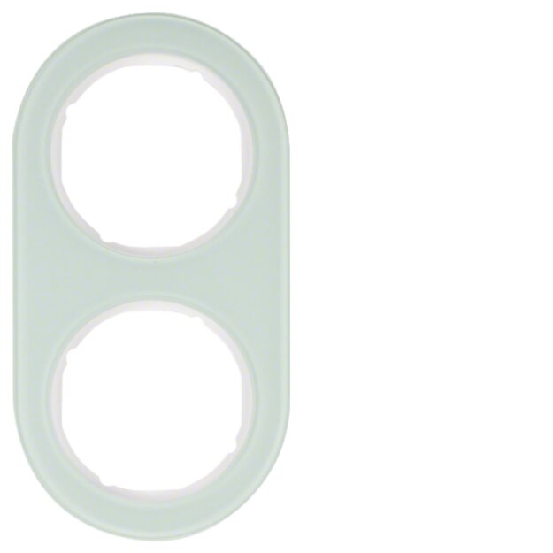 Hager WLD9200GW Rahmen 2fach R.Classic Glas Polarweiß