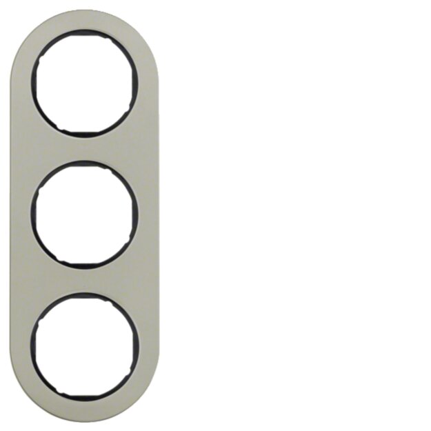 Hager WLD9300STB Rahmen 3fach R.Classic Edelstahl Schwarz