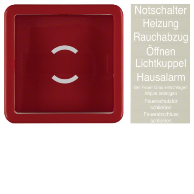Hager WWW1051RG Zentralstück mit Glasscheibe und Folie WGUP IP44 Rot