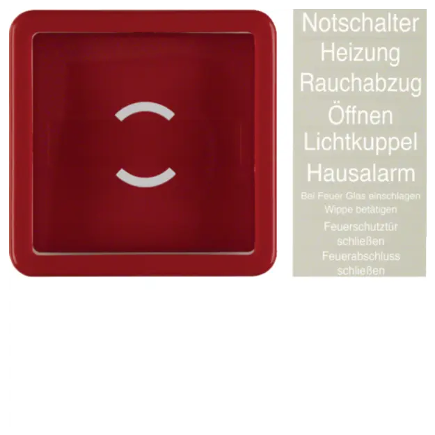 Hager WWW1051RG Zentralstück mit Glasscheibe und Folie WGUP IP44 Rot