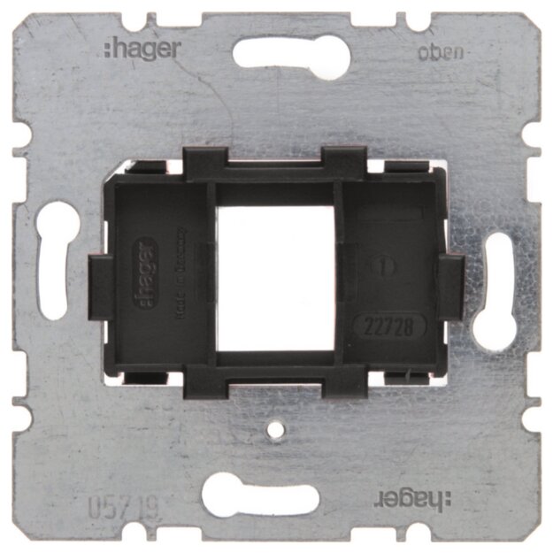 Hager WDF4617S Tragplatte Schwarzer Aufnahme 1-fach Modul