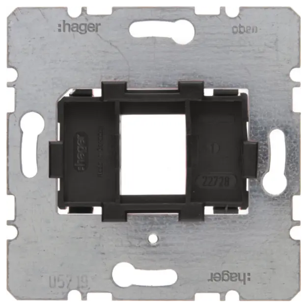 Hager WDF4617S Tragplatte Schwarzer Aufnahme 1-fach Modul