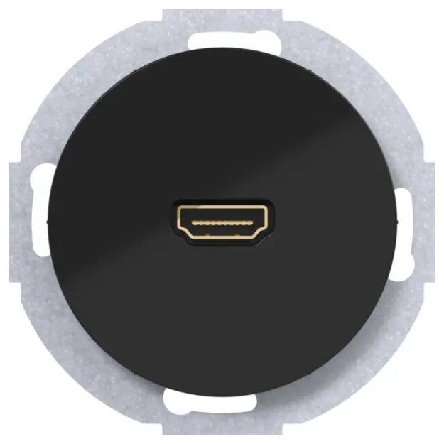 Hager WLF4379BG HDMI Steckdose R.Cl Schwarz glänzend