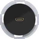Hager WLF4379BG HDMI Steckdose R.Cl Schwarz glänzend