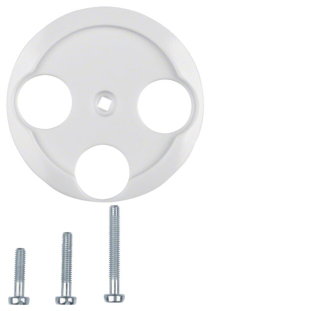 Hager WTF4593PW Zentralstück für Antennen-Steckdose 3L 1930/Glas Polarweiß