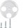 Hager WTF4593PW Zentralstück für Antennen-Steckdose 3L 1930/Glas Polarweiß
