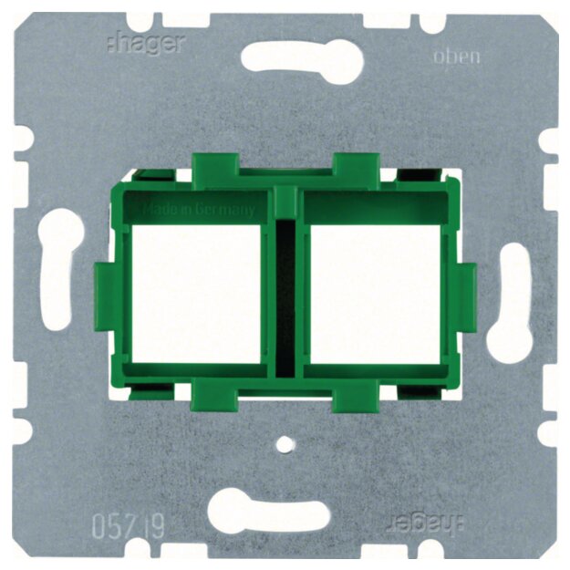 Hager WDF4714G Tragplatte Gr&uuml;ner Aufnahme 2-fach Modul