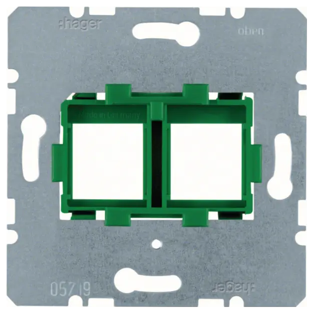 Hager WDF4714G Tragplatte Gr&uuml;ner Aufnahme 2-fach Modul