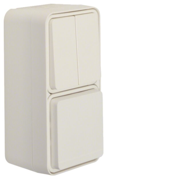 Hager WNC081B Serienschalter/Steckd KD AP W.1 Polarweiß