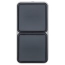 Hager WNC080 Kombination Wechselschalter/Steckdose Aufputz SCHUKO mit Klappdeckel W.1 Grau