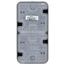 Hager WNC081 Kombination Serienschalter/Steckdose SCHUKO mit Klappdeckel AP W.1 Grau 10A/250V