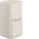 Hager WNC080B Kombination Wechselschalter/Steckdose SCHUKO mit Klappdeckel AP W.1 Polarweiß