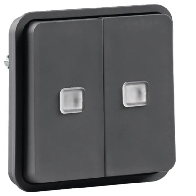 Hager WNA045 Wippe 2fach Ö/S IP55 W.1 Grau
