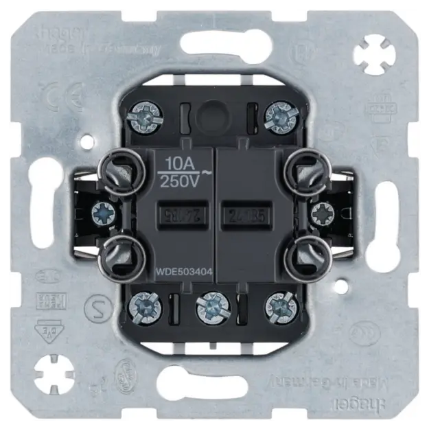 Hager WDE503404 Gruppen-Wippentaster Unterputz Modul-Einsätze 4 Schließer 10A/250V IP20
