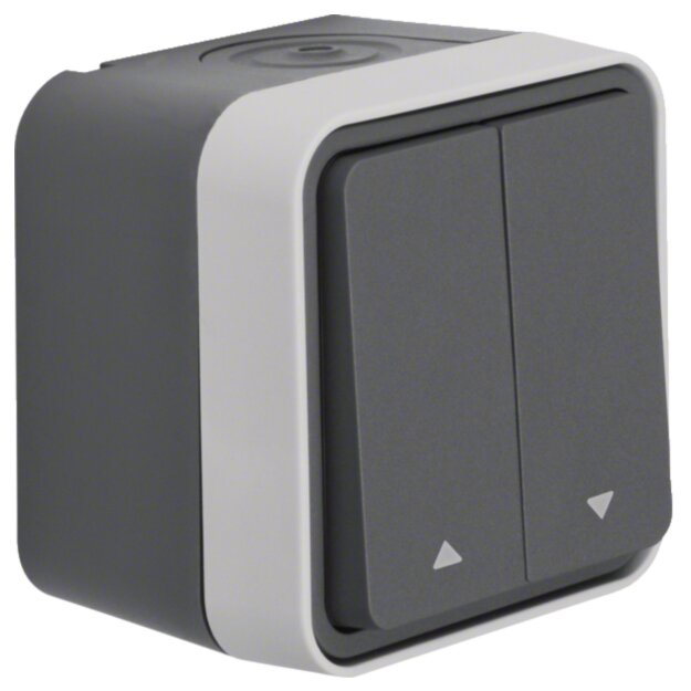 Hager WNC300 Jalousie-Serienschalter 1-polig mit Aufdruck Symbol Pfeile AP W.1 Grau LT