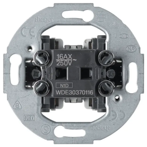 Hager WDE30370116 Kreuzschalter Tragring rund UP 16 AX